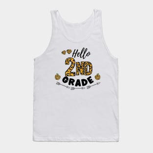 Hello 2nd Grade Leopard Back To School Tank Top